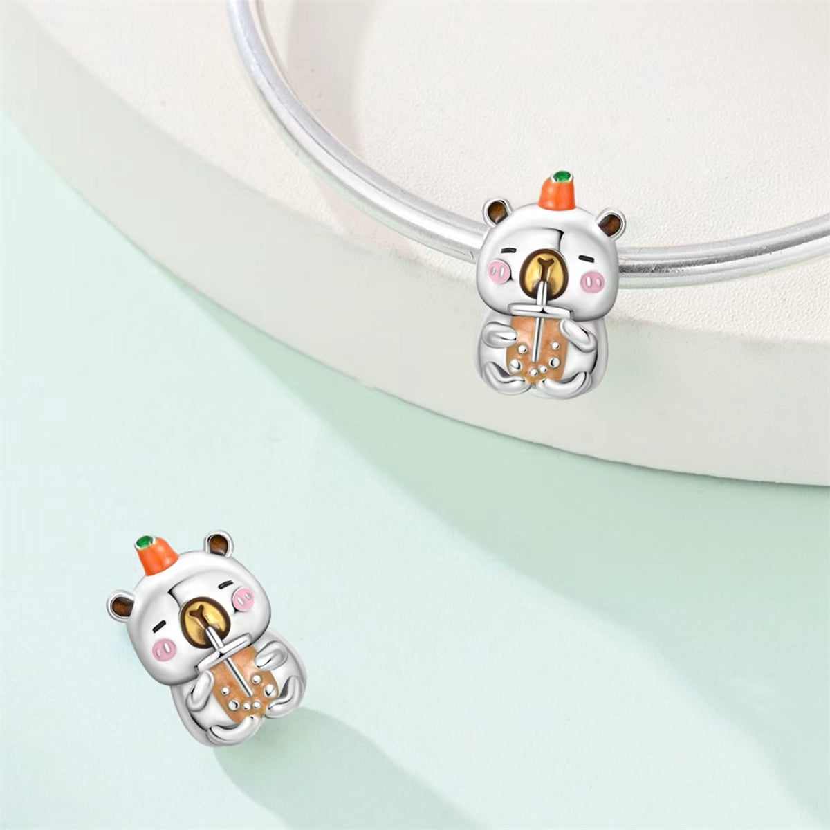 Bubble Tea Capybara Charm