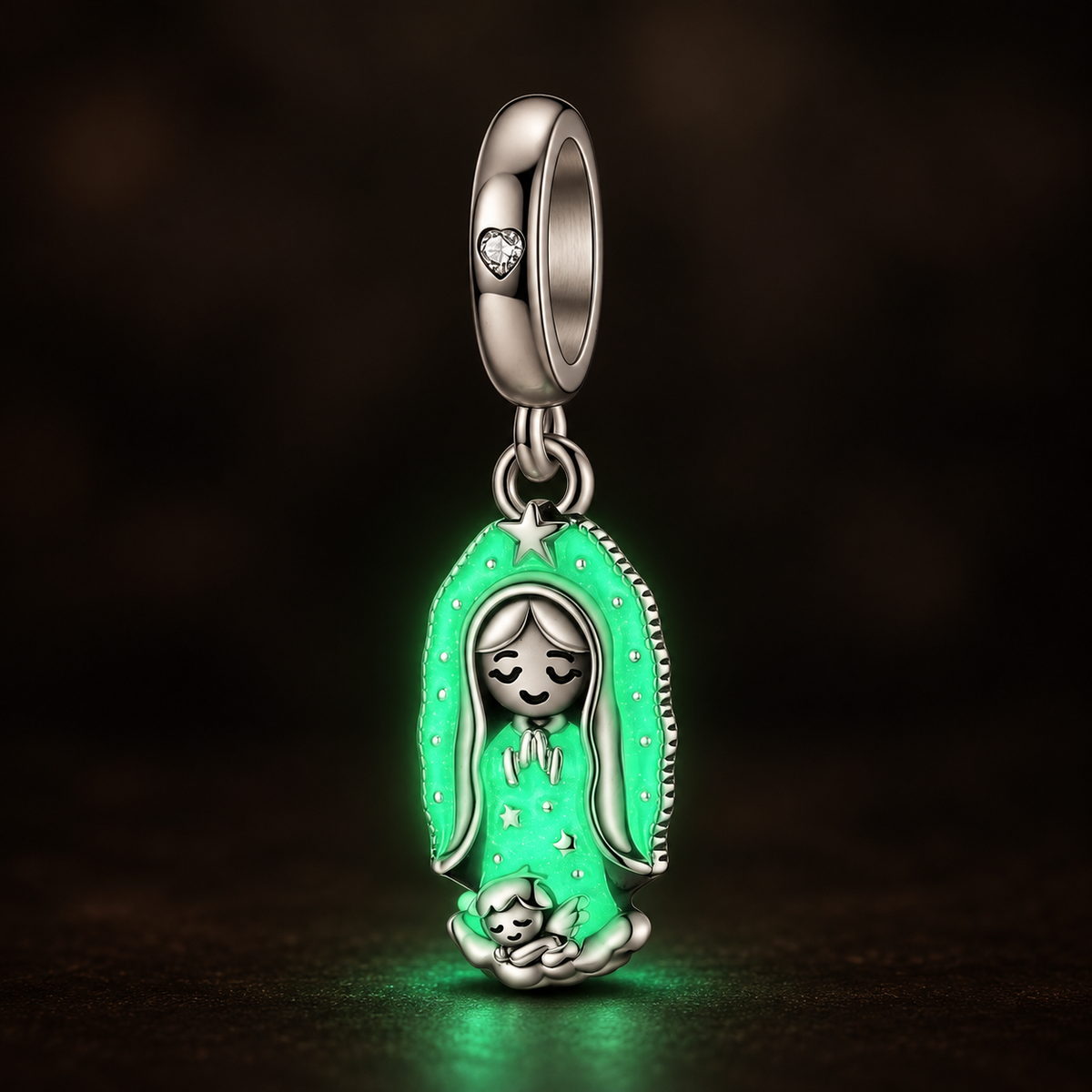 Világító Őrangyal Charm